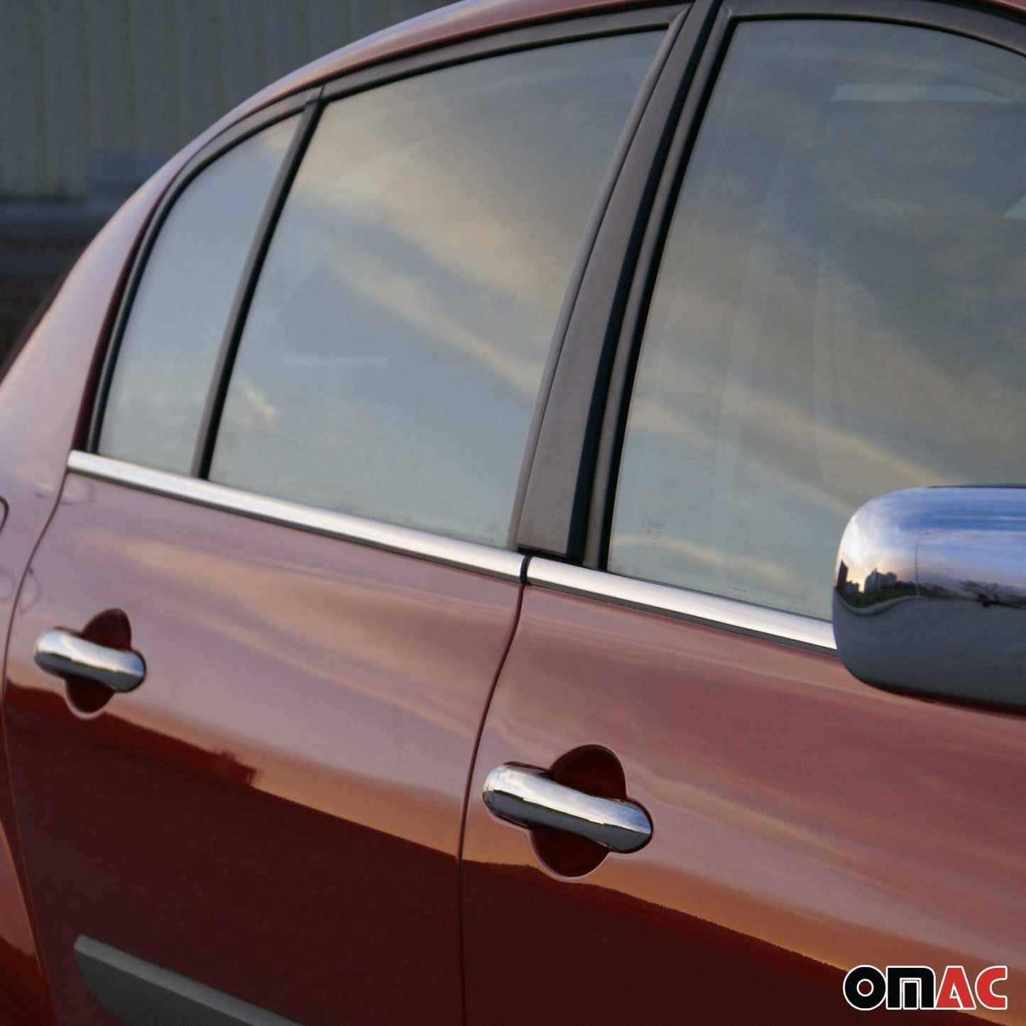 Benzi decorative pentru geamuri pentru Renault Megane 2002-2009 Estate/Limuzină, cromate