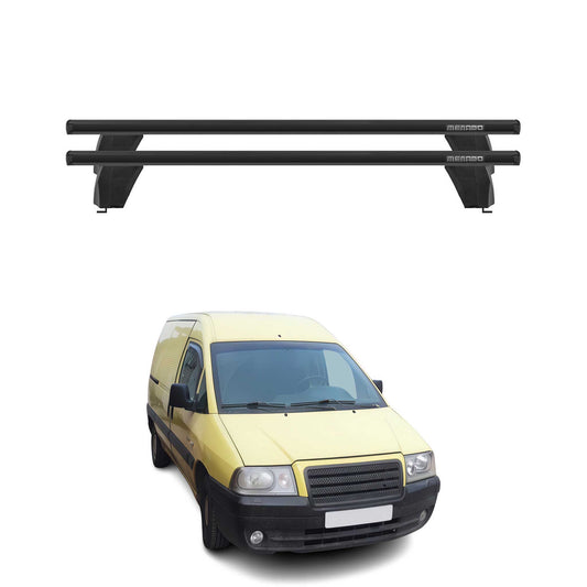 Menabo Dachträger Grundtäger für Citroen Jumpy 1995-2006 75kg Alu Schwarz 2 tlg