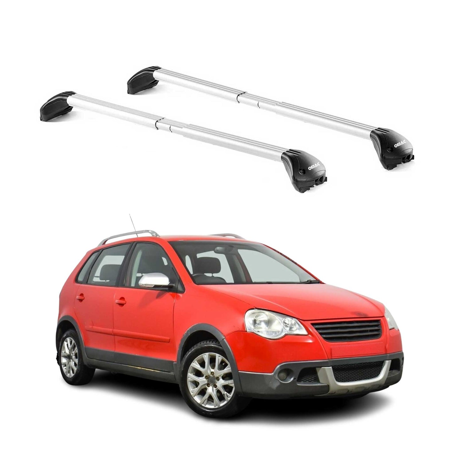 Dachträger für VW Polo IV Cross/ Fun 2004-2009 5 tür 100kg Alu Silber 2x ABE