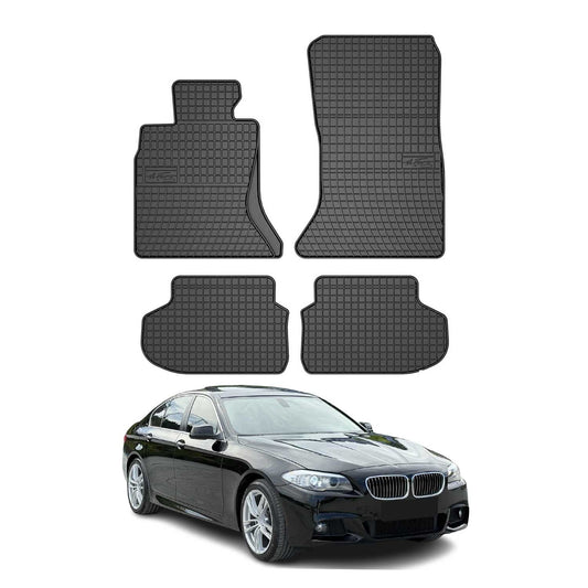 Covorașe cauciuc BMW Seria 5 Sedan Touring F10 F11 2010-2013, set 4 piese, negru