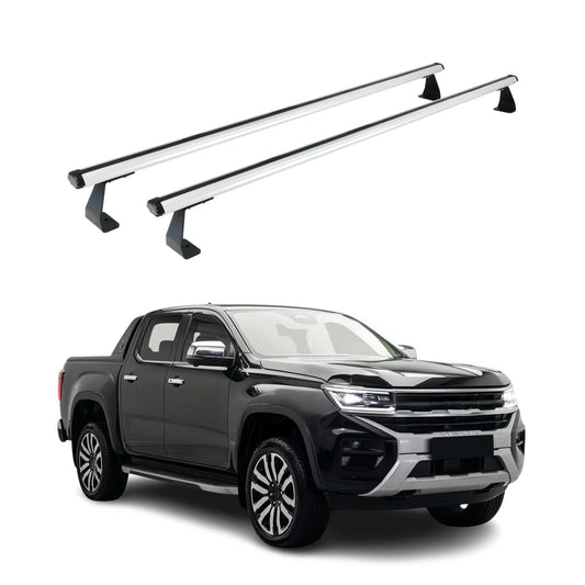 Portbagaj de plafon VW Amarok 2022-2025, aluminiu argintiu, 2 piese