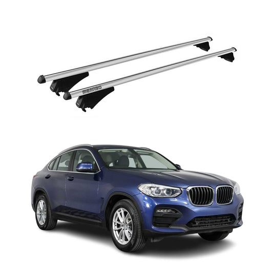 Menabo Dachträger Grundtäger für BMW X4 G02 2018-2025 75kg Alu Silber 2 tlg