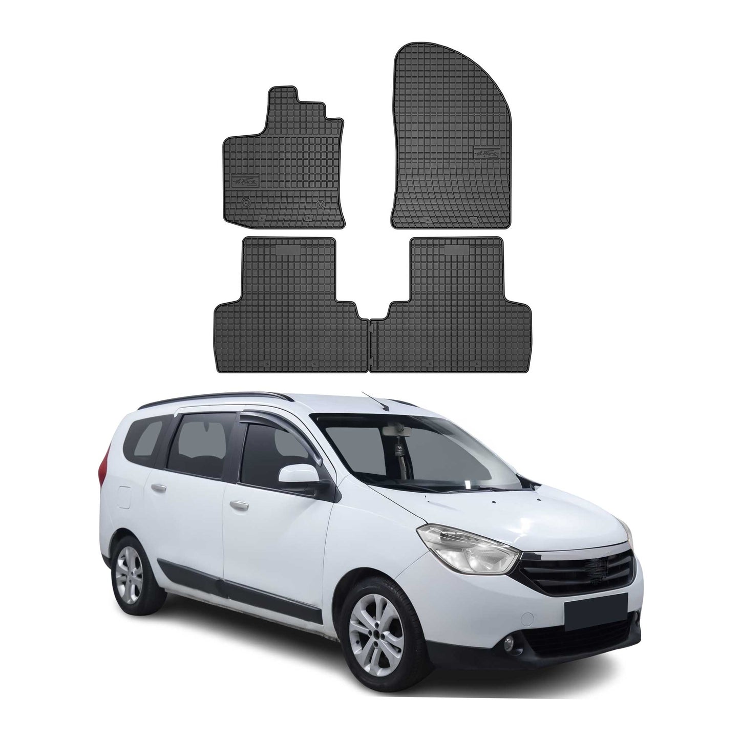2012-2024 Dacia Lodgy Fußmatten Gummi Schwarz 4 tlg