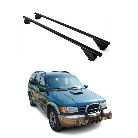 Portbagaj de plafon pentru Kia Sportage 1993-2010, 75kg, metal, negru, 2 bucăți