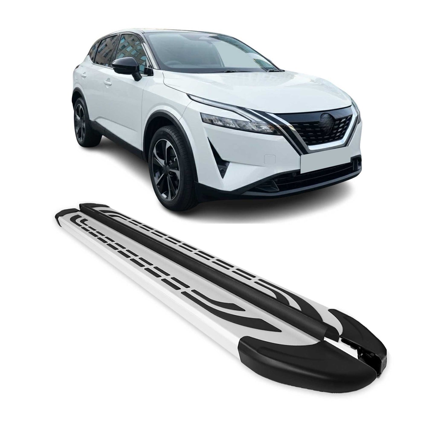2021-2025 Nissan Qashqai Trittbretter Seitenschweller Seitenbretter Alu Grau