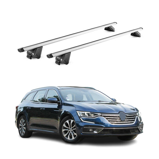 Dachträger für Renault Talisman Grandtour 2015-2025 100kg Alu Silber 2tlg ABE