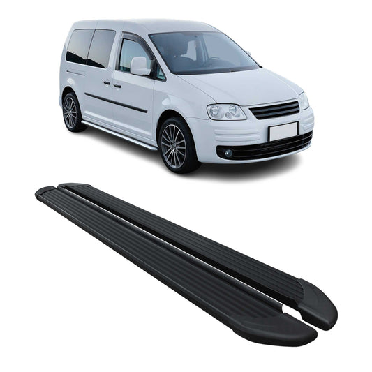 Seitenschweller Trittbretter Schweller für VW Caddy Maxi 2003-2020 Alu Schwarz