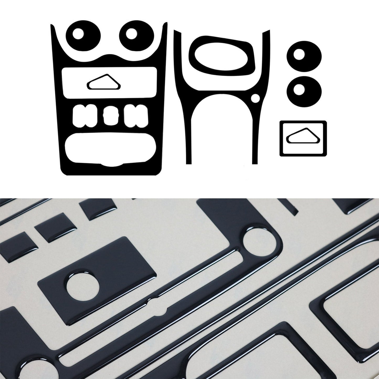 Set ornamente interioare pentru Dacia Duster 2008-2012, aspect negru piano, 18 piese