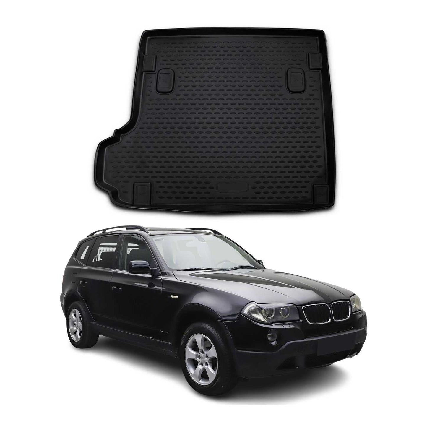 Covoraș portbagaj/tapițerie portbagaj pentru BMW X3 E83 2003-2010, cauciuc TPE, negru