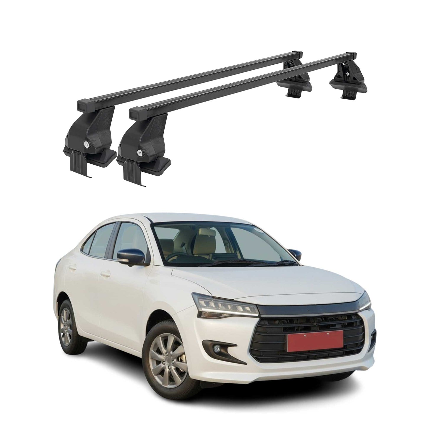 Bagażnik dachowy Menabo do Suzuki Dzire 2017-2025, 50 kg, stal, czarny, 2 szt.