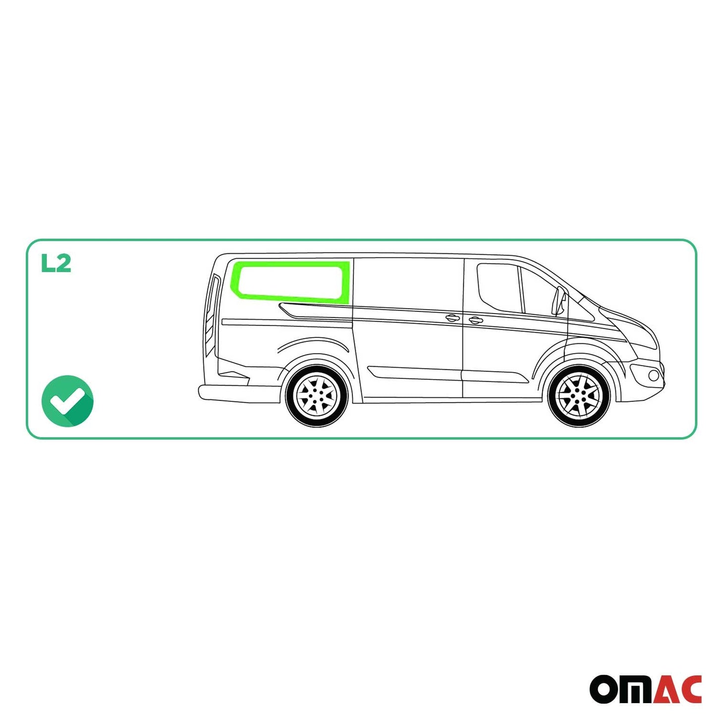 Seitenfenster Seitenscheibe für Ford Transit Custom 2013-2024 Auto Rechts L2