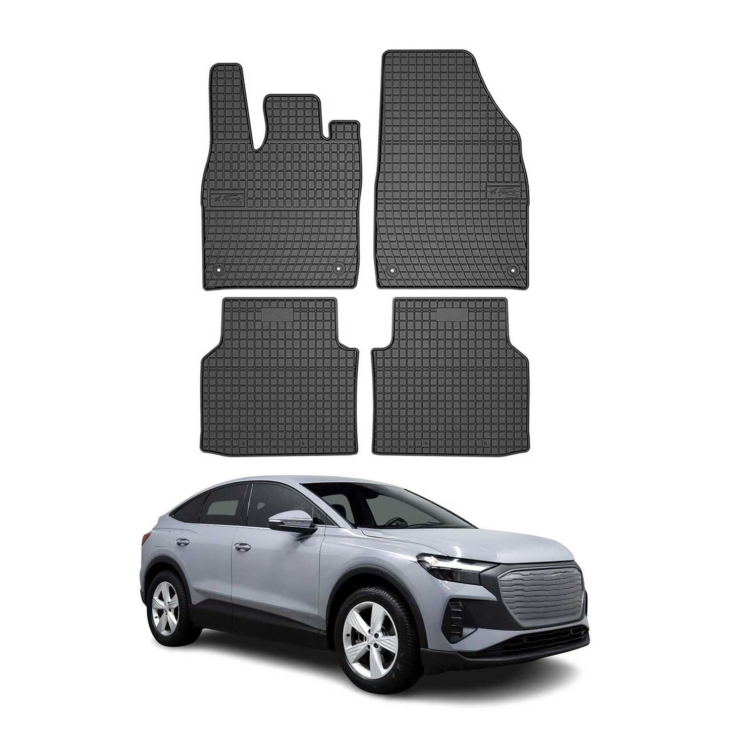 2021-2025 Audi Q4 e -Tron Fußmatten TPE Schwarz 4 tlg