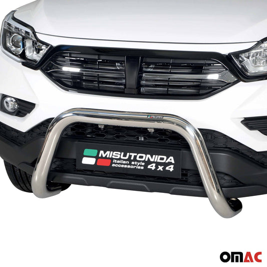 Frontbügel Frontschutzbügel für Ssangyong Musso 2018-2025 ø76mm Stahl Silber