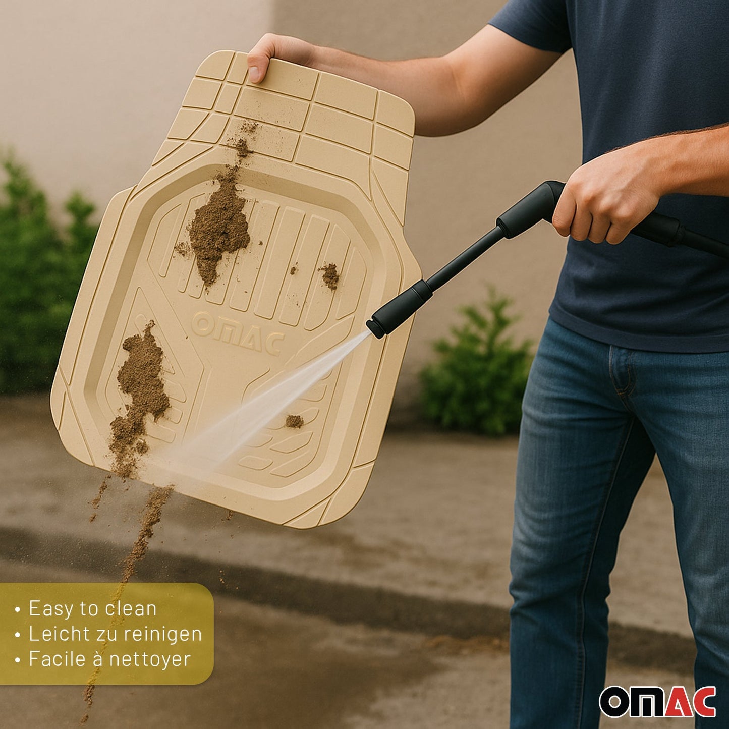 Covorașe BMW Seria 5, cauciuc tăiabil, bej, set 4 piese