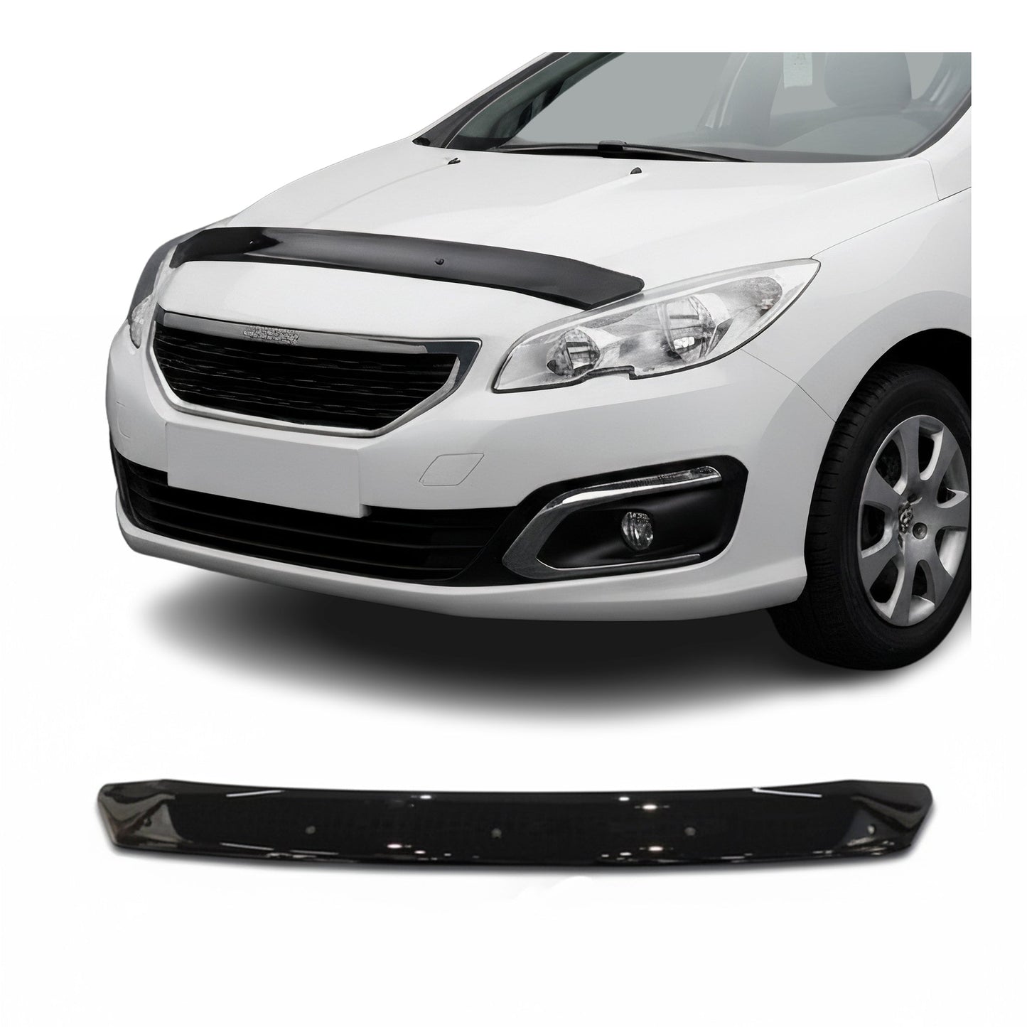 Motorhaube Deflektor Insekten Steinschlagschutz für Peugeot 408 2010-2014 Dunkel