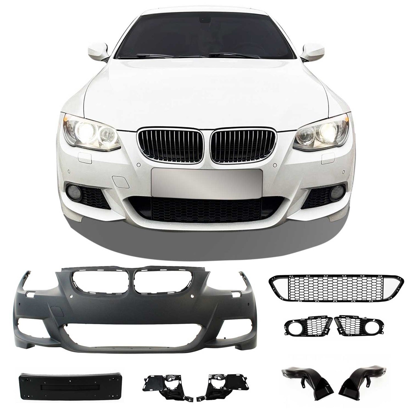 JOM Stoßstangen Kit & Seitenschweller für BMW E92/ E93 LCI 2010-2013 Schwarz