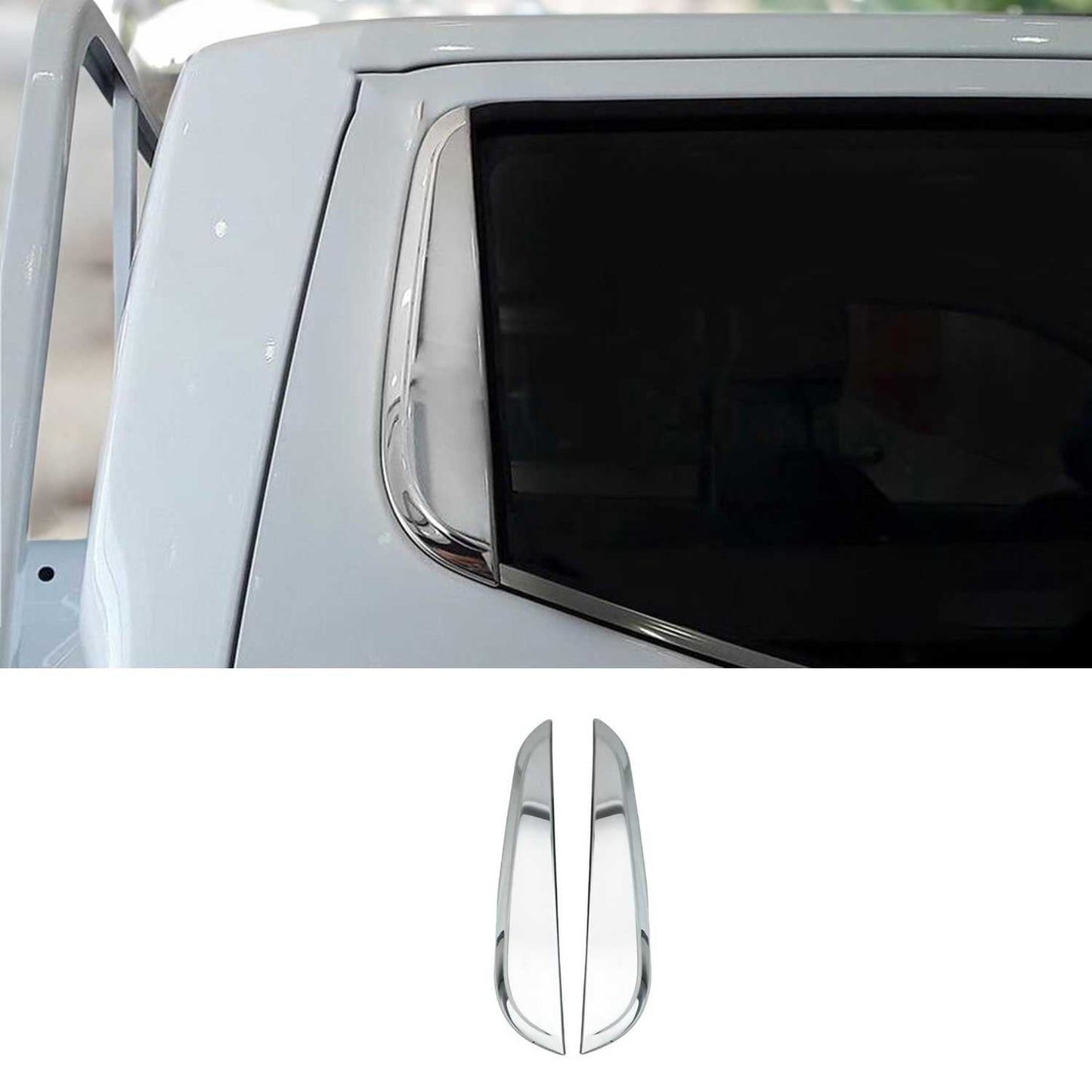 B-Säule Türsäulen Verkleidung für Nissan Navara 2015-2020 Edelstahl Silber 2tlg