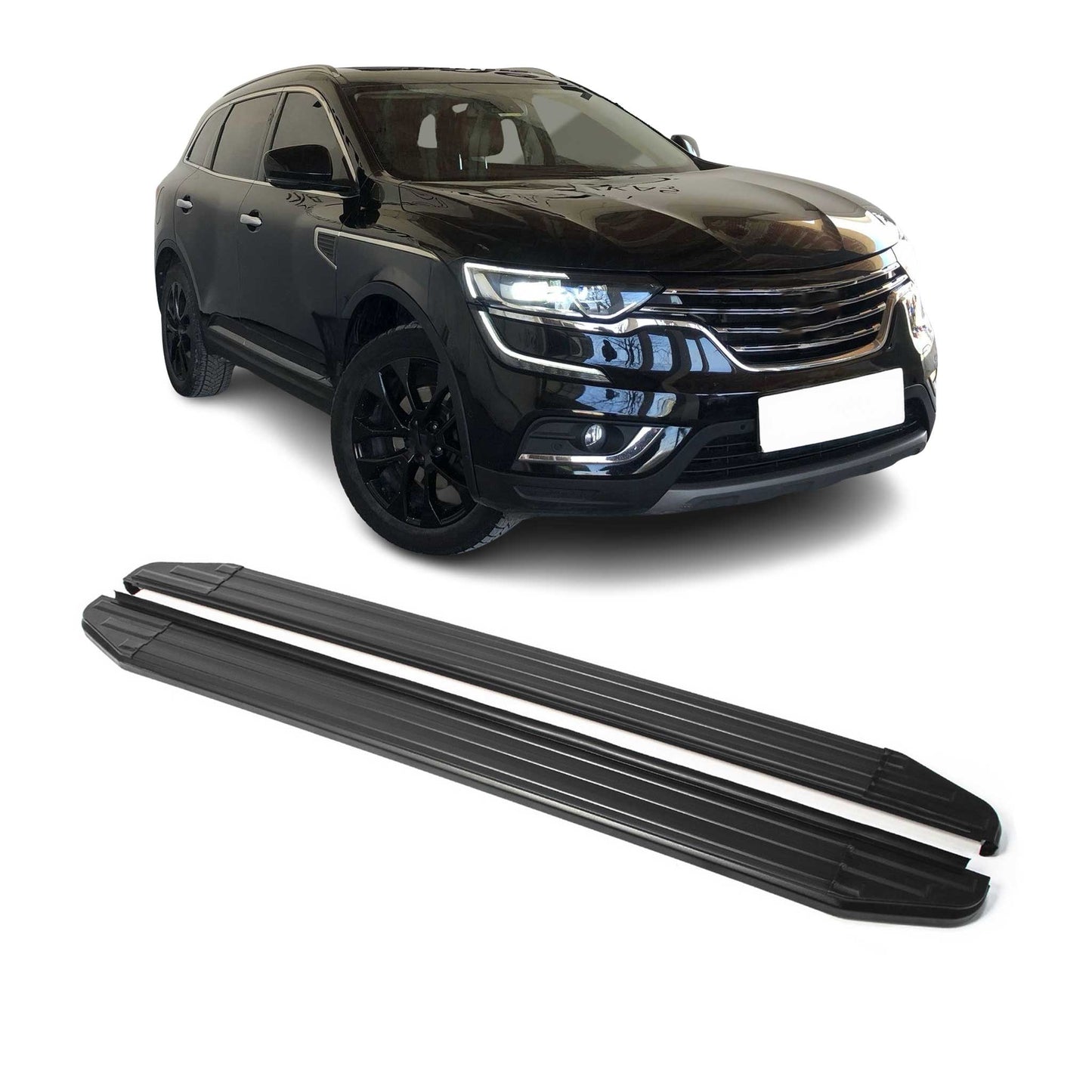 Trittbretter Seitenschweller für Renault Koleos 2017-2025 ABE Schwarz Alu