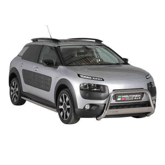 Bară de protecție/buton față pentru Citroen C4 Cactus 2014-2020, ø63mm, oțel, argintiu 