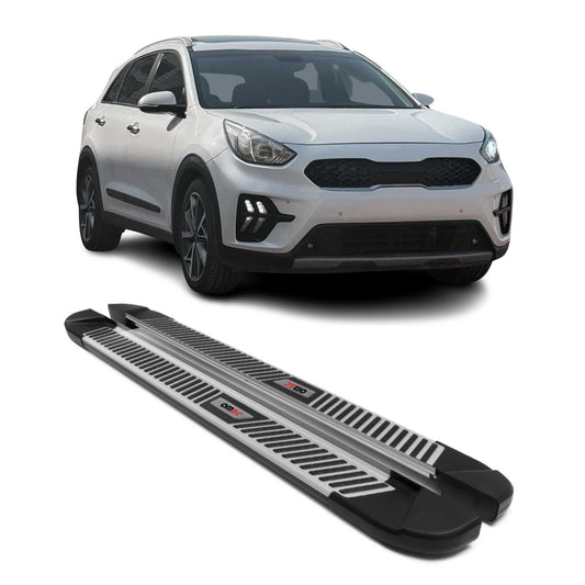 Trittbretter Schweller Seitenbretter für Kia NIRO 2016-2023 Alu Schwarz-Silber