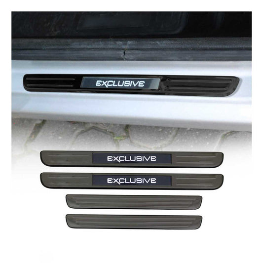 Einstiegsleisten Türschweller Universal LED Exclusive Edelstahl Dunkel Chrom 4x