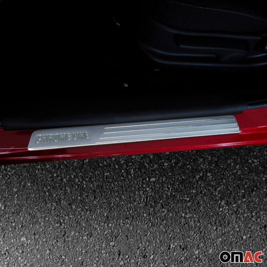 Protecții prag ușă Chromline cromate, cadru ușă, oțel inoxidabil, set 4 piese