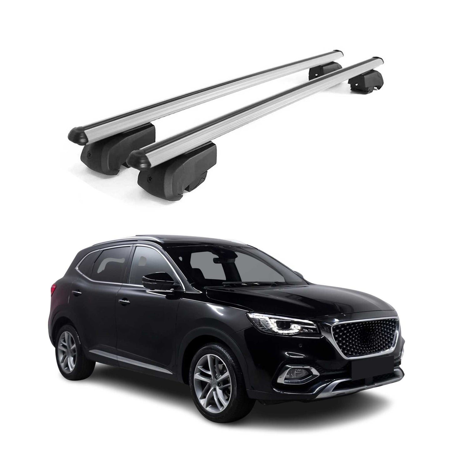 Dachträger Gepäckträger für MG HS 2018-2023 Querträger ABE Aluminium Grau 2x