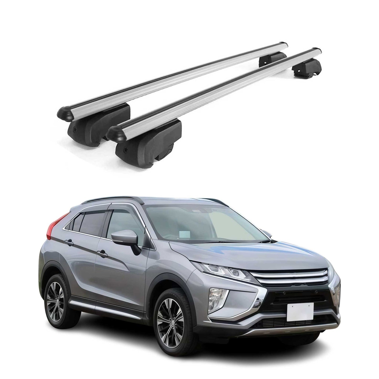 Dachträger Gepäckträger für Mitsubishi Eclipse Cross 2017-2023 ABE Alu Grau
