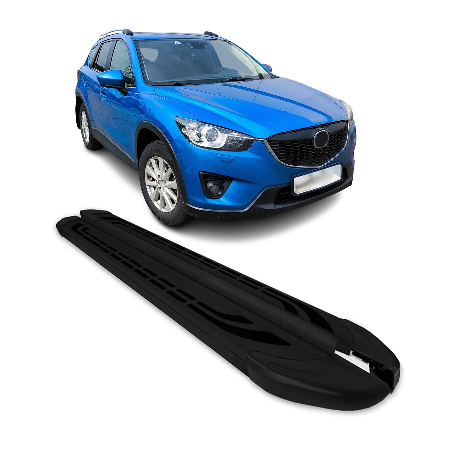 Trittbretter Seitenschweller Seitenbretter für Mazda CX-5 2013-2017 Alu Schwarz
