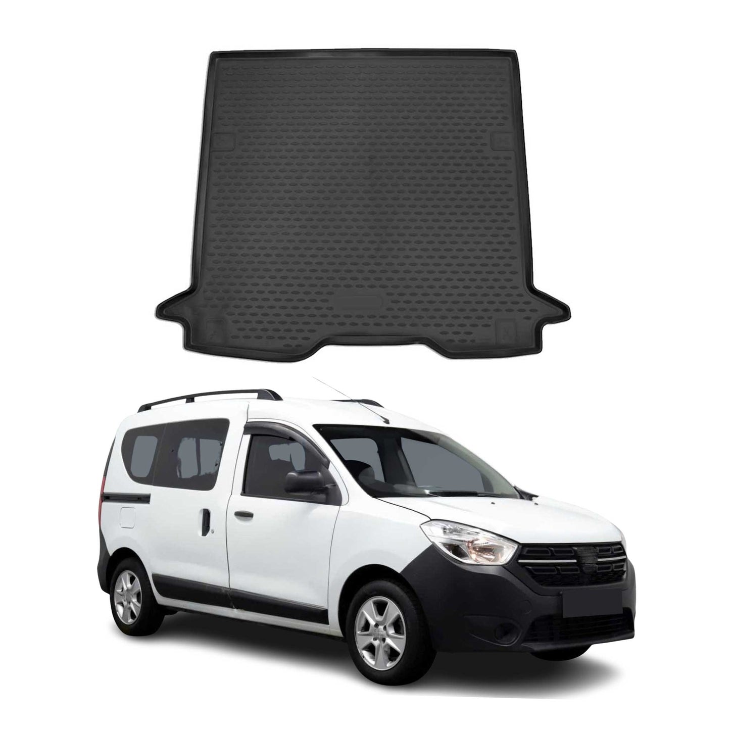 Covoraș pentru portbagaj pentru Dacia Dokker 2015-2021, cauciuc TPE, negru