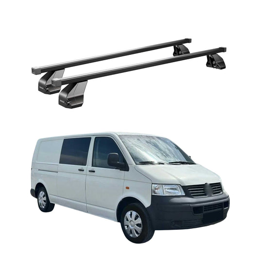Menabo Dachträger Grundtäger für VW Multivan T5 2003-2015 75kg Stahl Schwarz 2x