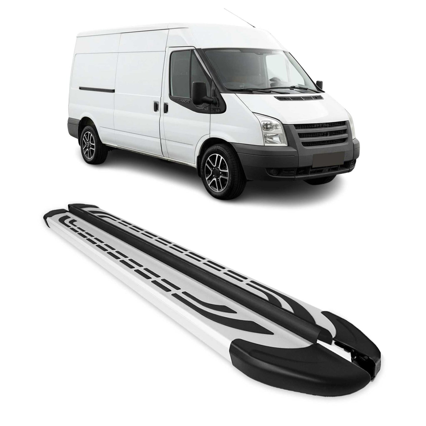 Trittbretter Schweller Seitenbretter für Ford Transit 2006-2014 L3 Langer RS Alu