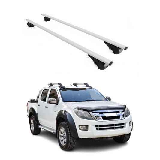 Portbagaj de plafon pentru Isuzu D-Max 2006-2019 75kg metal argintiu 2 buc