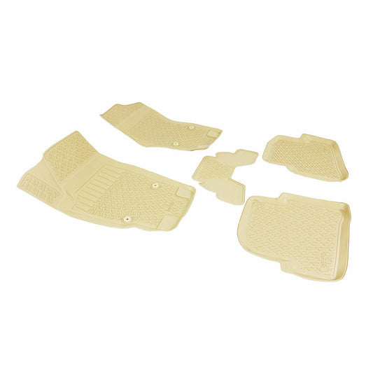 Fußmatten 3D Gummimatten für Seat Ibiza 2002-2008 Schrägheck Gummi TPE Beige 4x