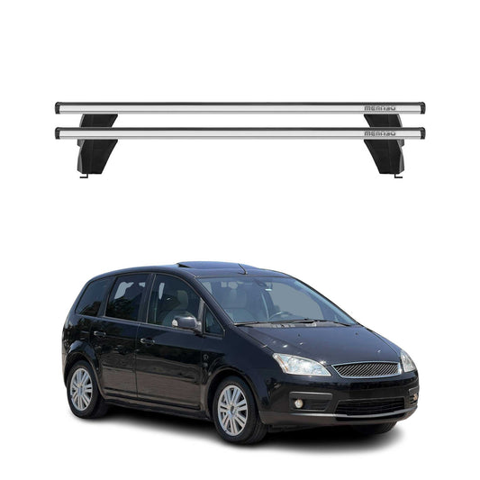 Menabo Dachträger Grundtäger für Ford C-Max 2003-2010 75kg Alu Silber 2 tlg