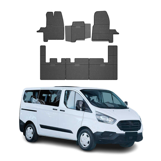 OMAC Gummi Fußmatten für Ford Custom 2012-2024 Automatten Gummi Schwarz 5tlg