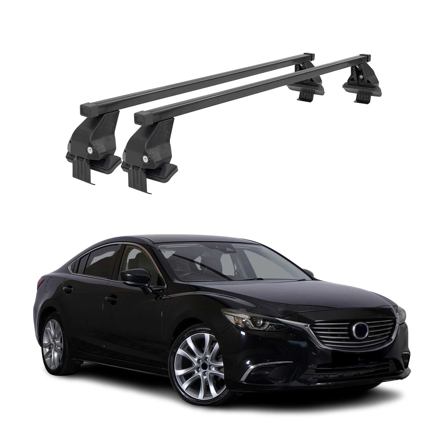 Menabo Dachträger Grundtäger für Mazda 6 2012-2017 50kg Stahl Schwarz 2 tlg