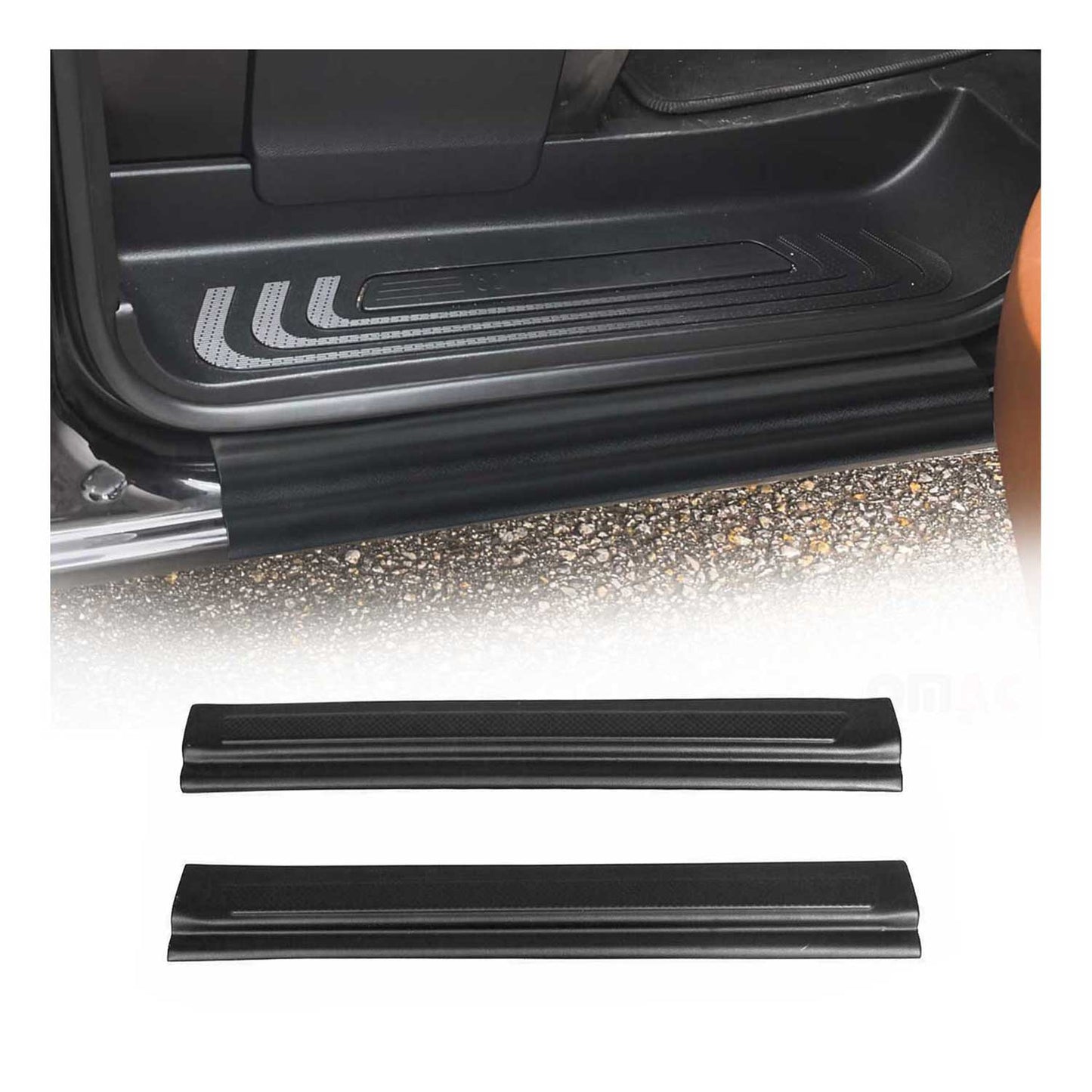 Protecții prag ușă pentru Mercedes Vito W639 2003-2014, cauciuc, negru, 2x