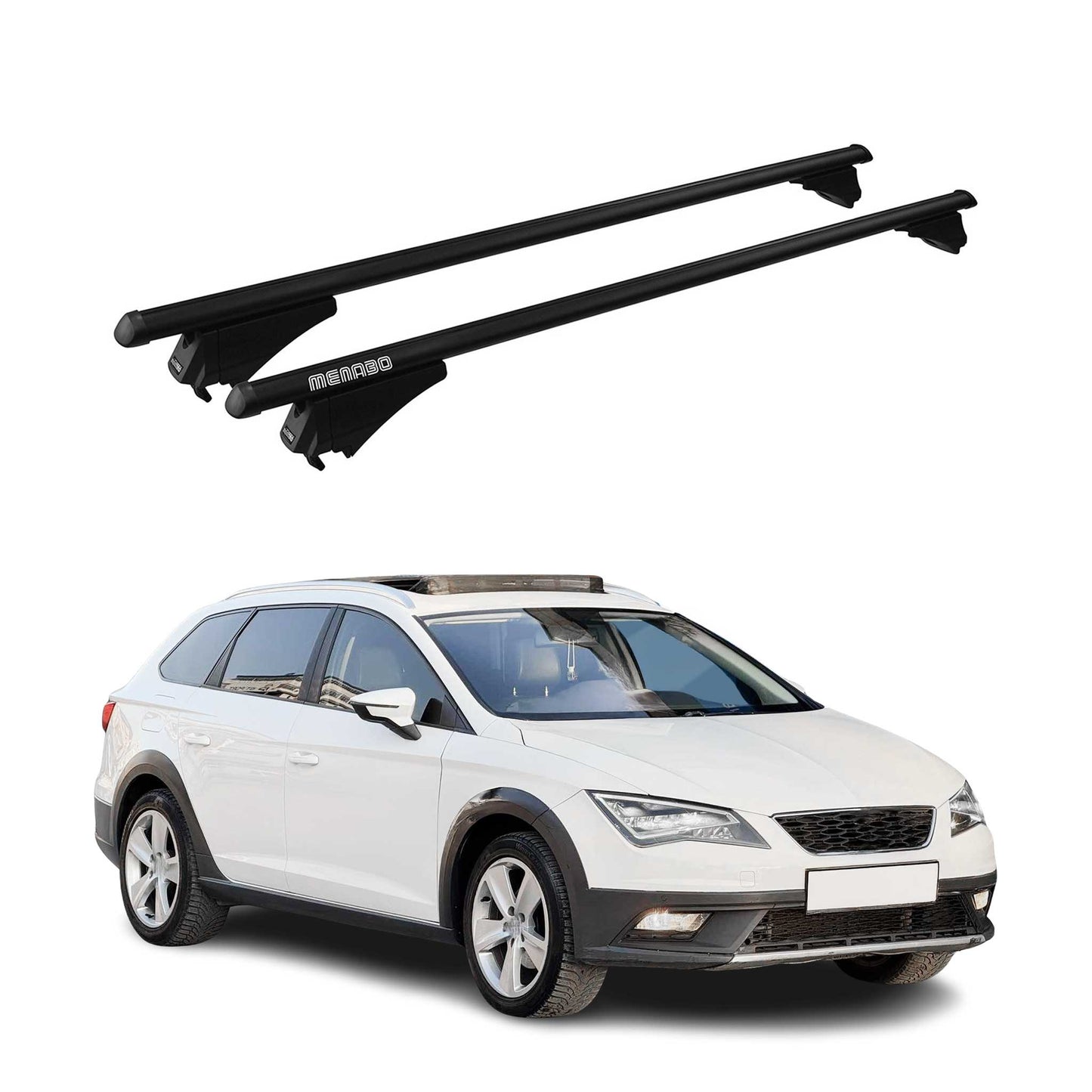 Menabo Dachträger für Seat Leon X-Perience ST 2015-2020 ABE Aluminium Schwarz