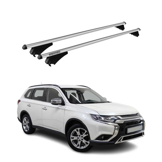 Menabo Dachträger für Mitsubishi Outlander PHEV 2014-2021 75kg Alu Silber 2x