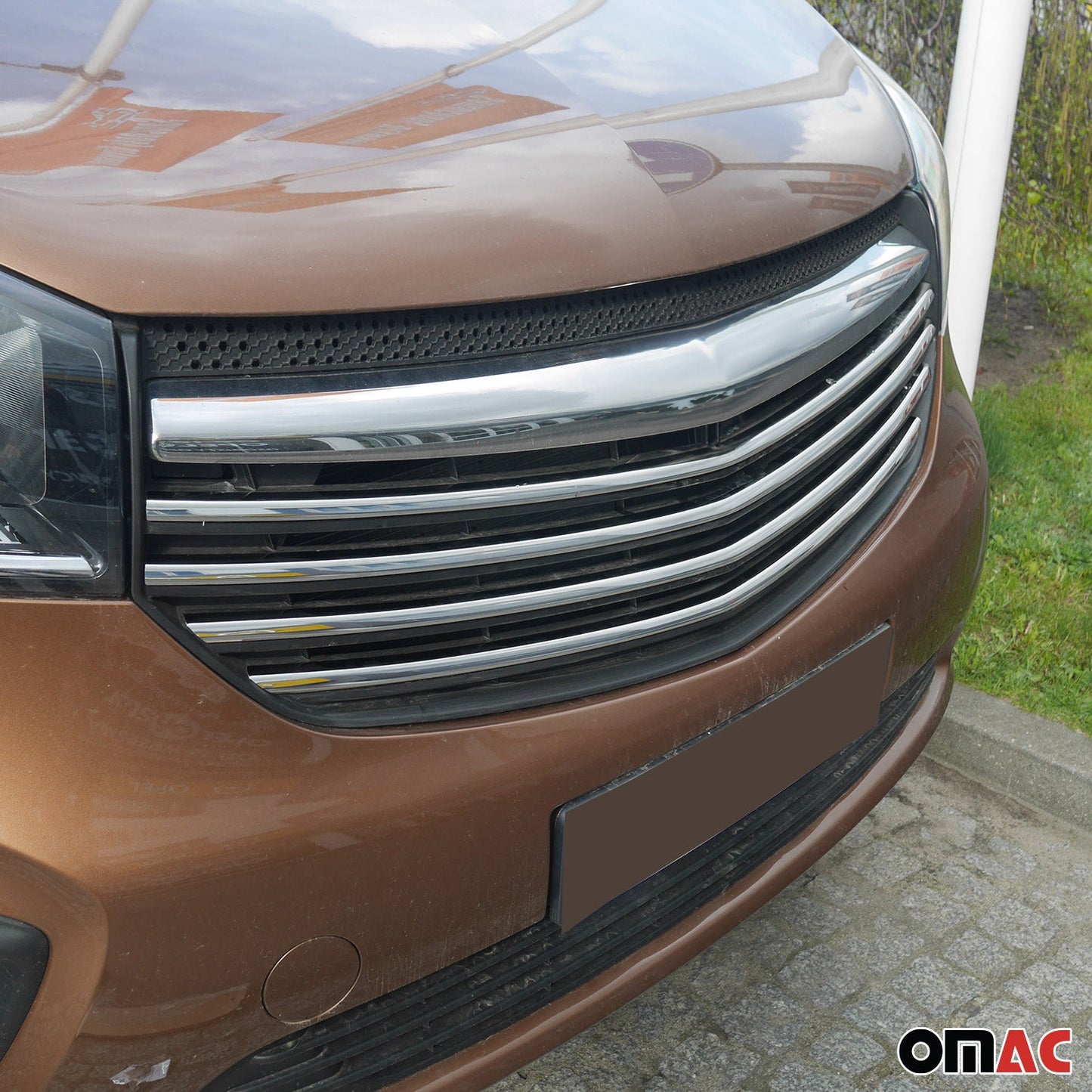 Benzi decorative grilă auto pentru Opel Vivaro 2014-2019, oțel inoxidabil, argintiu, 4 bucăți