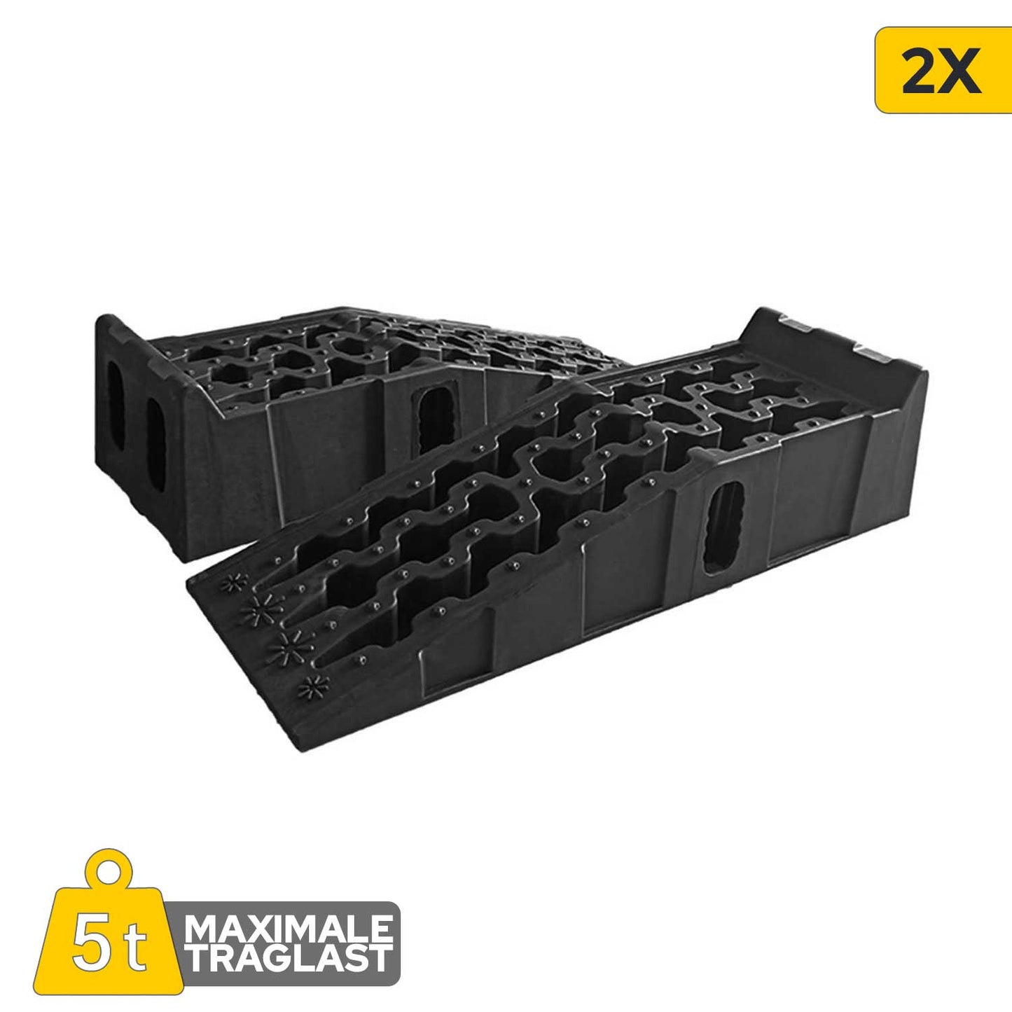 Auffahrrampe Auffahrkeile Stufenkeil für PKW Wohnwagen 5 tonne Autoreifen 2x