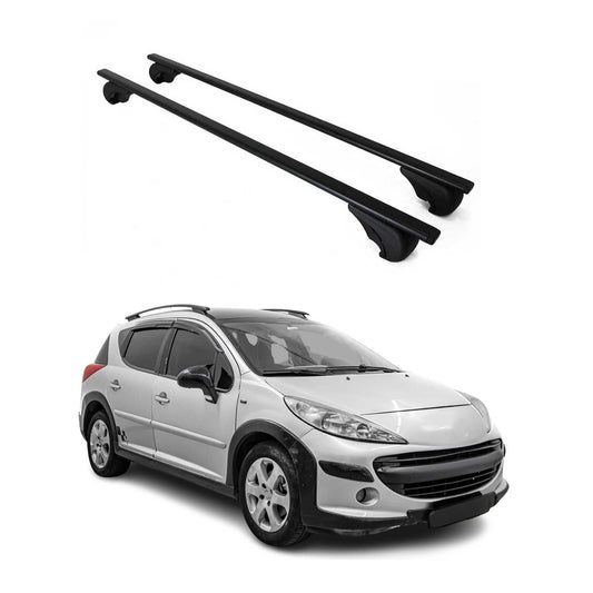 Portbagaj de plafon pentru Peugeot 207 Estate 2007-2012 75kg metal negru 2 buc