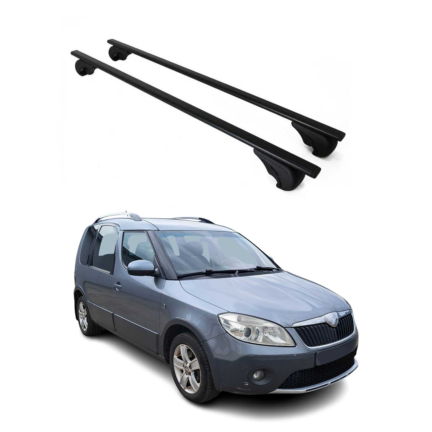 Portbagaj de plafon pentru Skoda Roomster Praktik 2007-2015 75kg, negru metalic