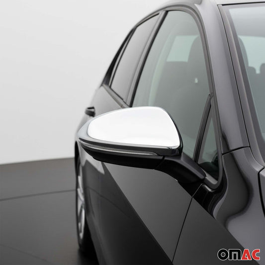 Spiegelkappen Spiegelabdeckung für VW Golf Sportsvan 2014-2019 Edelstahl Silber