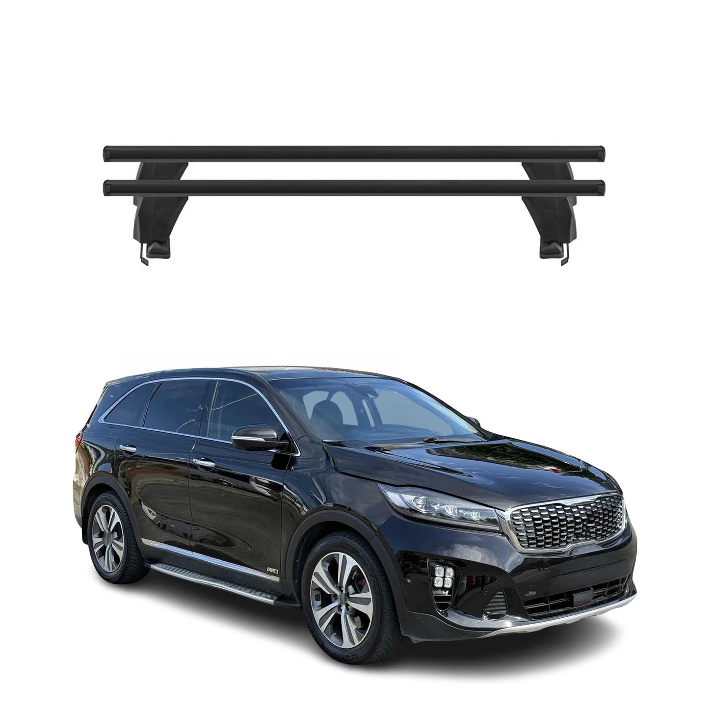 Menabo Dachträger Grundtäger für Kia Sorento MQ4 2021-2025 50kg Alu Schwarz 2x