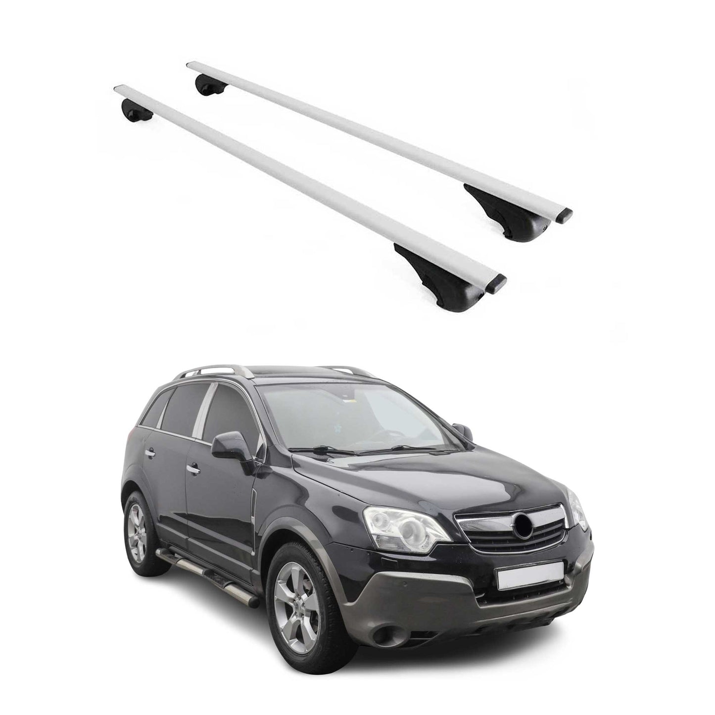 Portbagaj de plafon pentru Opel Antara 2006-2015 75kg metal argintiu 2 buc