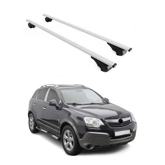 Portbagaj de plafon pentru Opel Antara 2006-2015 75kg metal argintiu 2 buc