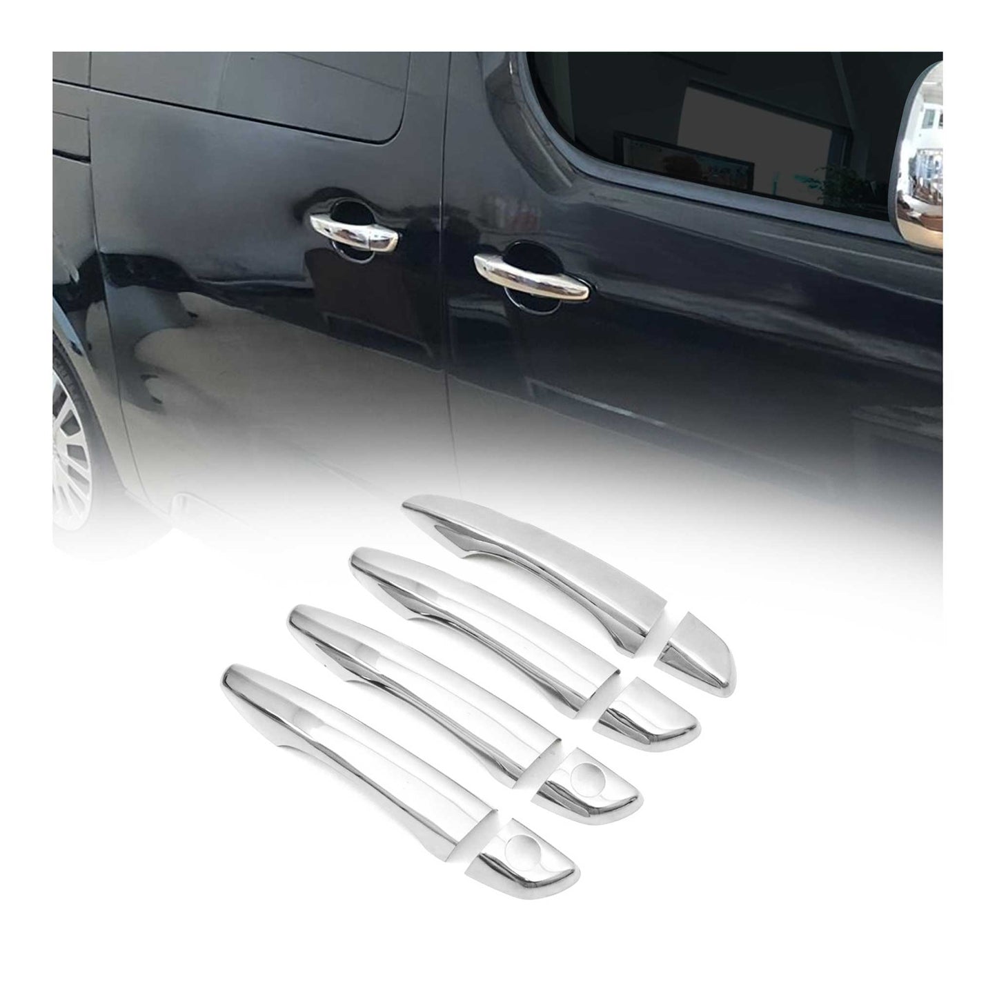 Ornamente mâner ușă, capace mâner ușă pentru Toyota Proace Verso 2016-2024 4 uși cromate 8x