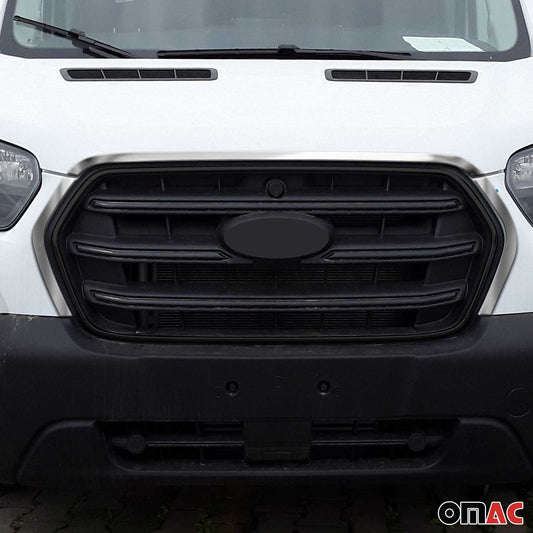 Benzi decorative grilă auto pentru Ford Transit 2019-2025, oțel inoxidabil, argintiu, 3 buc.